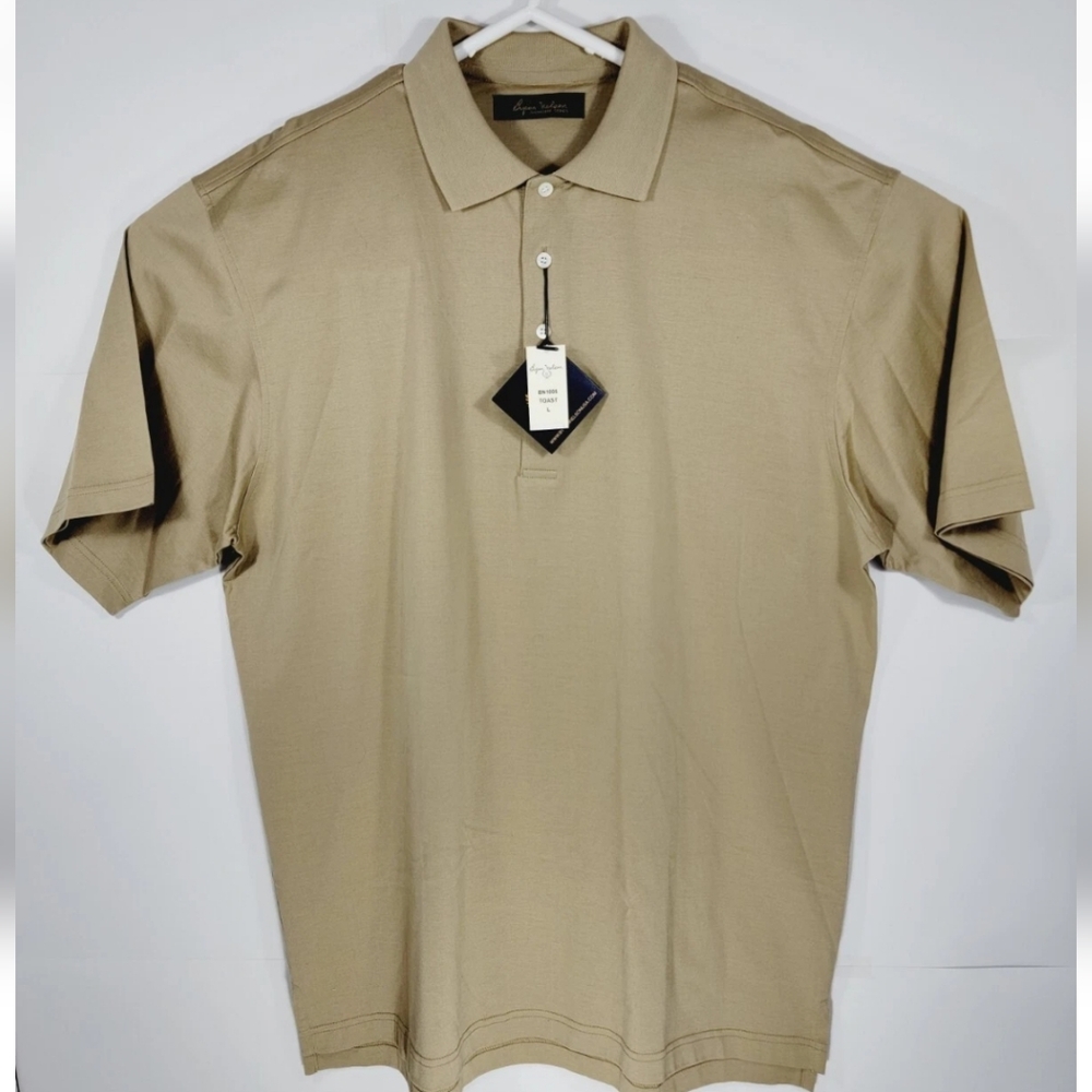 NWT Byron Nelson Signature Series Mens Large Golf Shirt Polo Beige Toast $69